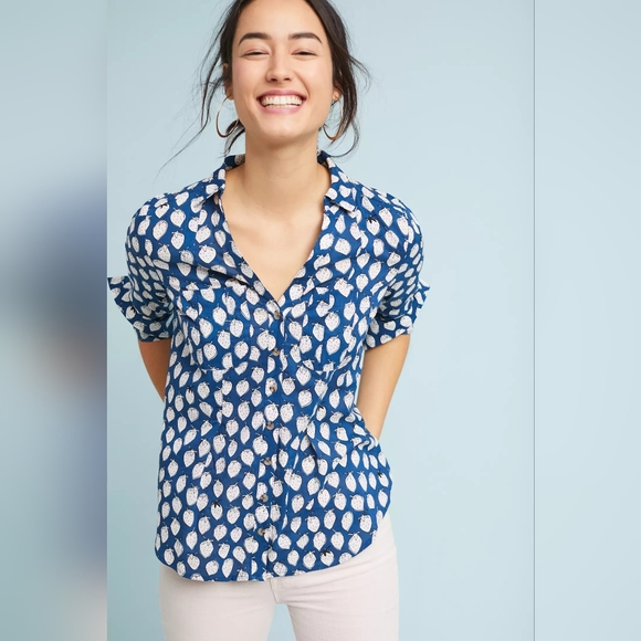 Maeve Tops - Maeve by Anthropologie Rochelle Printed Button Down Sz 4